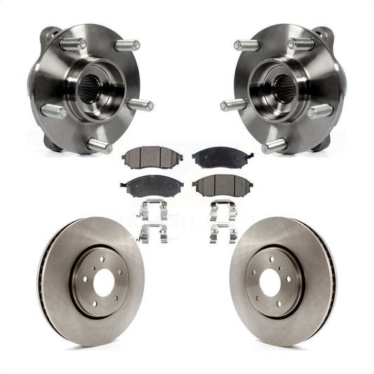 Hub Bearing Assembly Disc Brake Rotor Pads Front Kit For INFINITI FX35 FX37 FX45