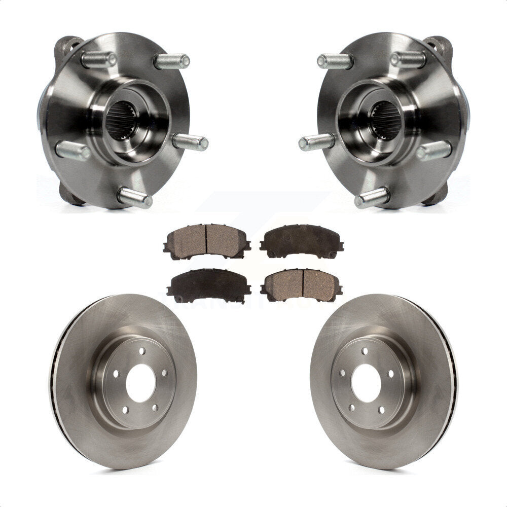Hub Bearing Assembly Brake Rotor And Pad Front Kit For INFINITI Q50 QX50 Q60 AWD