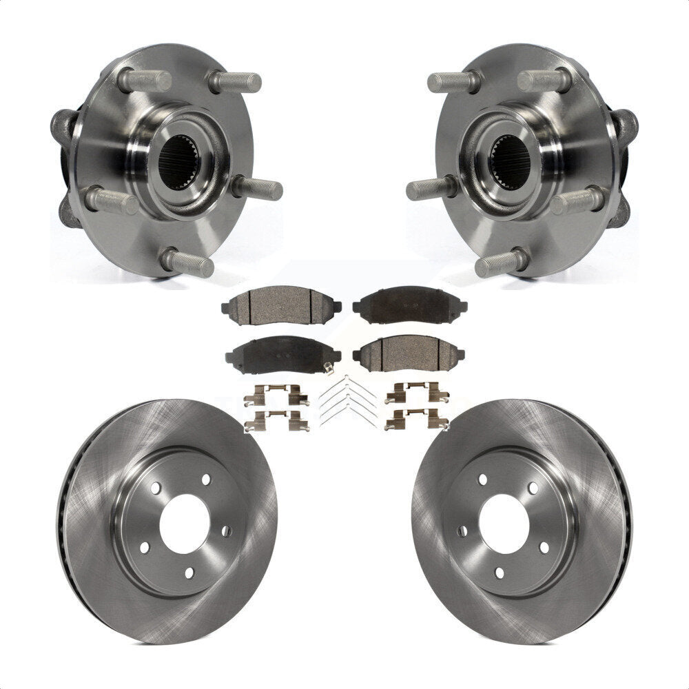Hub Bearing Assembly Disc Brake Rotor & Pads Front Kit For 2011-2012 Nissan LEAF