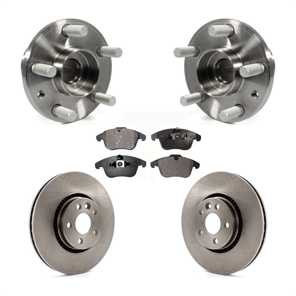 Hub Bearing Assembly Disc Brake Rotor Pad Front Kit For 2008-2015 Land Rover LR2