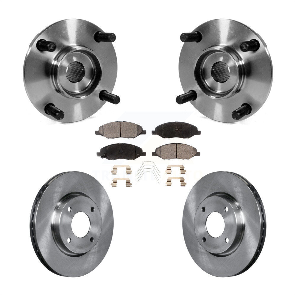 Hub Bearing Assembly Brake Rotor Pad Front Kit For 2008 Nissan Versa 4-Wheel ABS