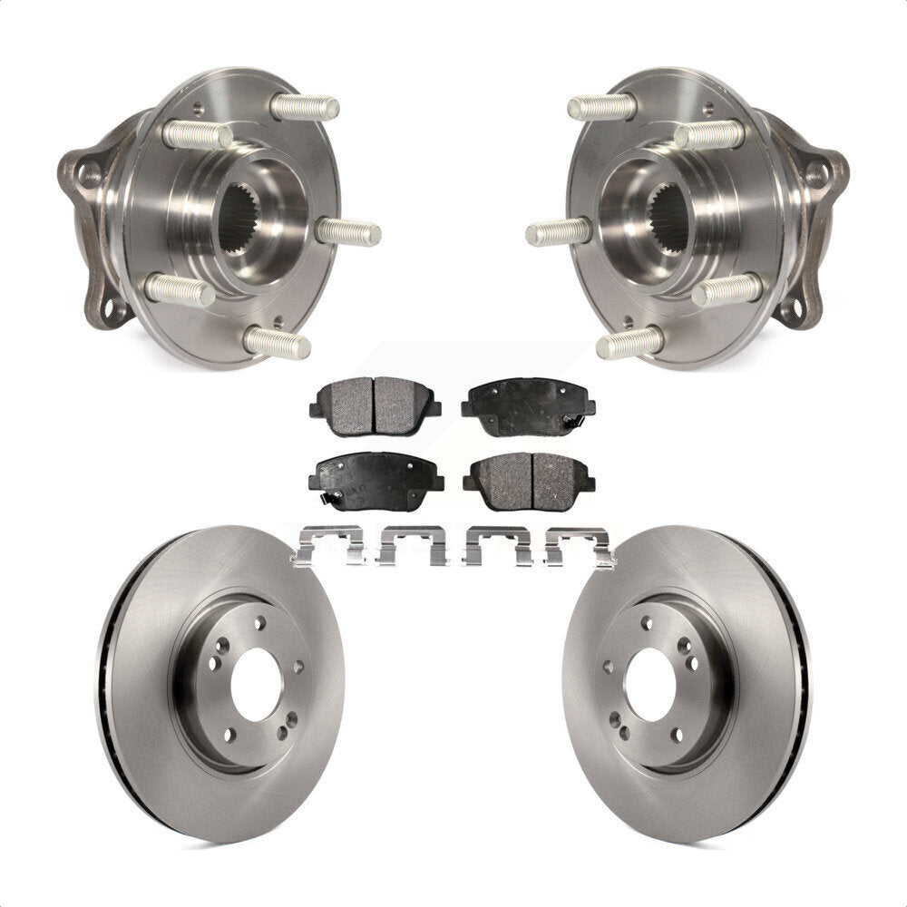 Hub Bearing Assembly Disc Brake Rotors And Pads Front Kit For Hyundai Sonata