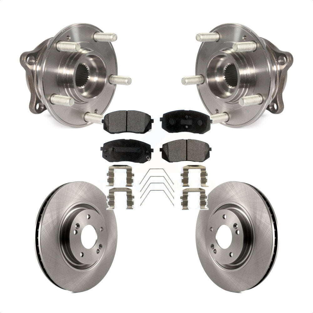 Hub Bearing Assembly Brake Rotor And Pad Front Kit For Hyundai Sonata Kia Optima