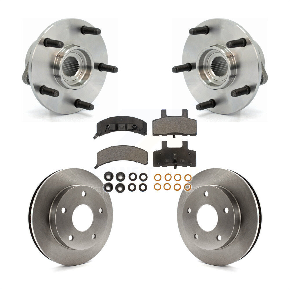 Hub Bearing Assembly Disc Brake Rotors And Pads Front Kit For Dodge Ram 1500