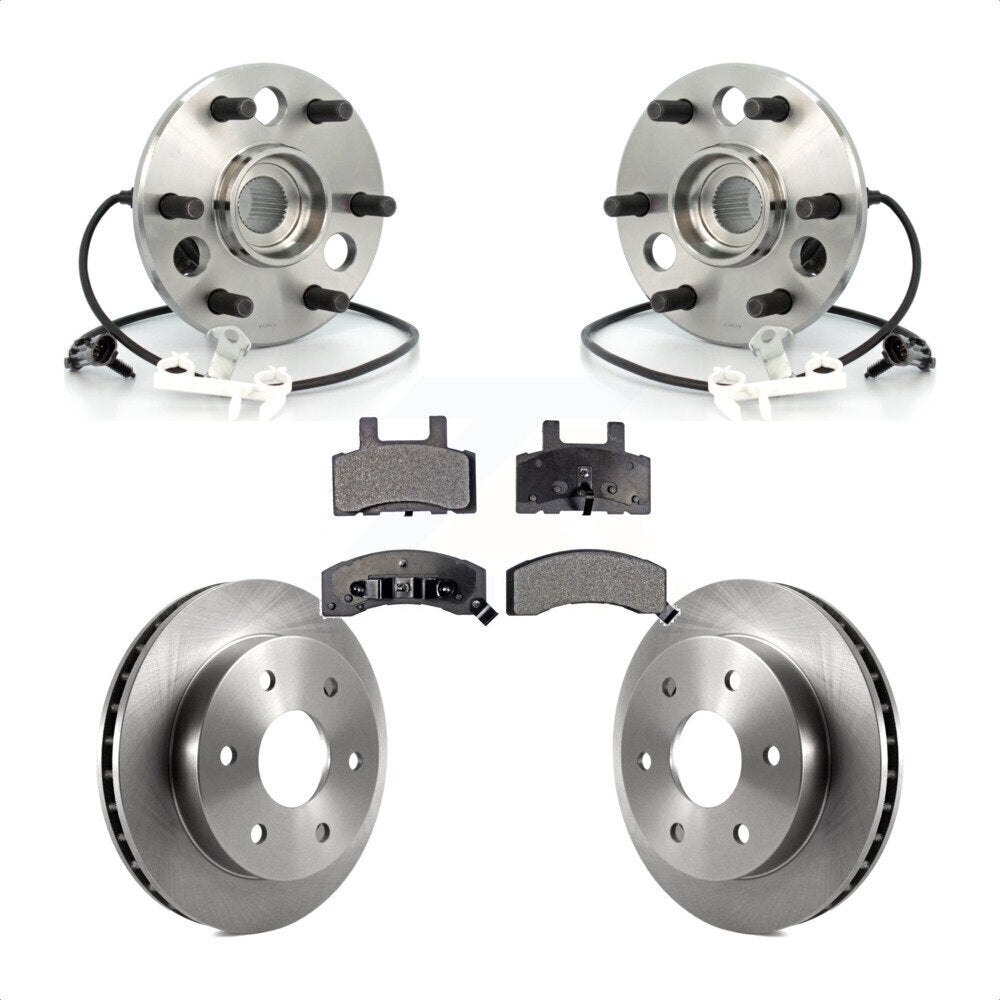 Hub Bearing Disc Brake Rotor & Pad Front Kit For Chevrolet GMC Tahoe Yukon K2500