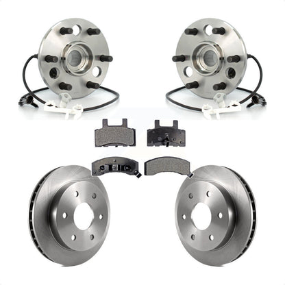 Hub Bearing Disc Brake Rotor & Pad Front Kit For Chevrolet GMC Tahoe Yukon K2500