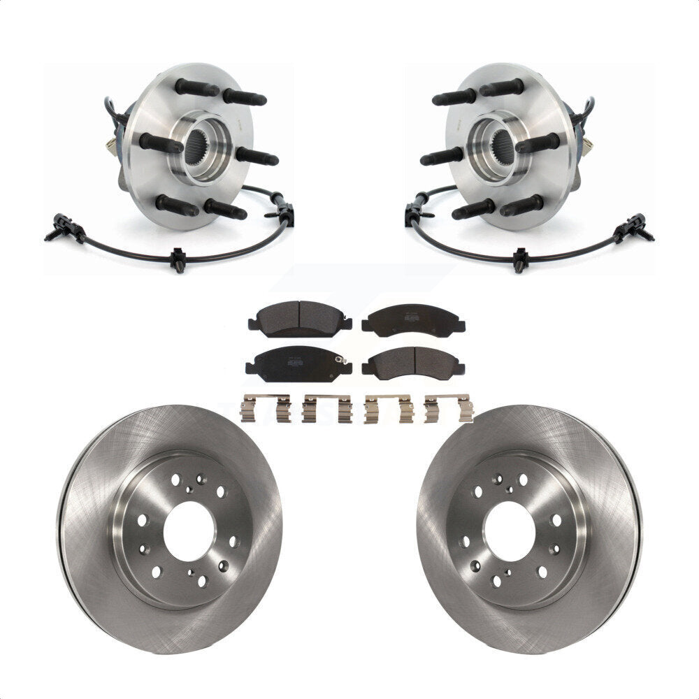 Hub Bearing Brake Rotor & Pads Front Kit For Chevrolet GMC Silverado 1500 Sierra