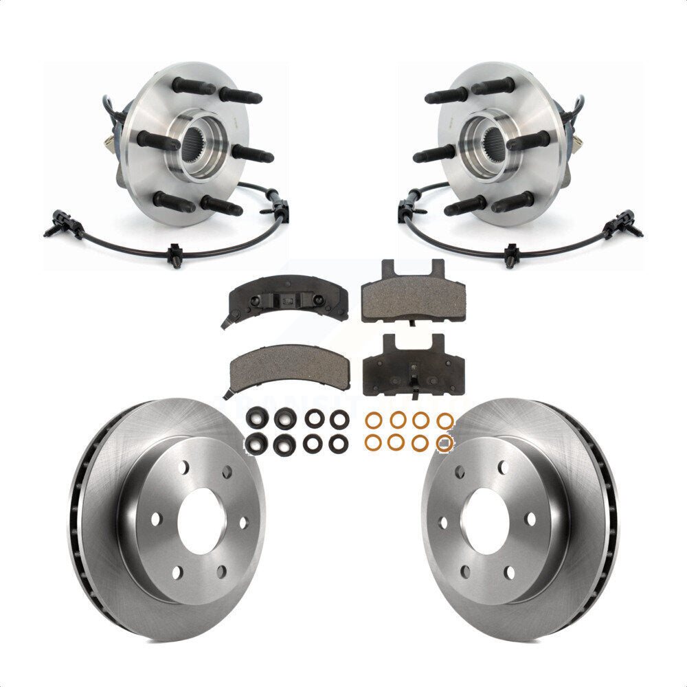 Hub Bearing Brake Rotor Pads Front Kit For 00 Chevrolet Tahoe 4WD with 5.3L/4.8L