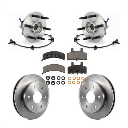 Hub Bearing Brake Rotor Pads Front Kit For 00 Chevrolet Tahoe 4WD with 5.3L/4.8L
