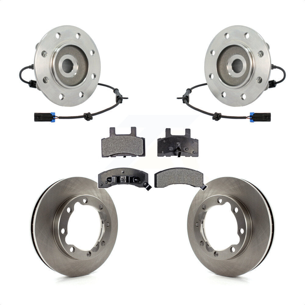 Hub Bearing Assembly Disc Brake Rotor And Pads Front Kit For K3500 Chevrolet GMC