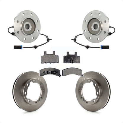 Hub Bearing Assembly Disc Brake Rotor And Pads Front Kit For K3500 Chevrolet GMC