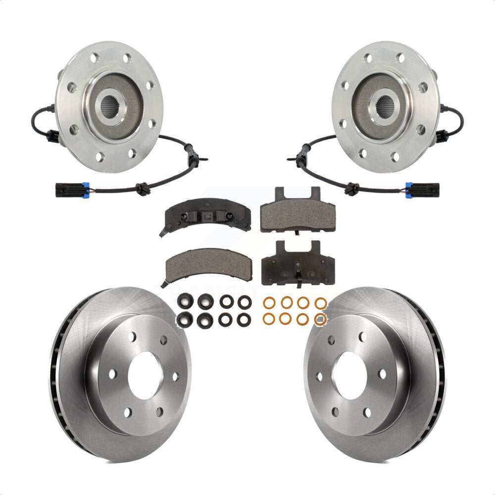 Hub Bearing Assembly Brake Rotor And Pad Front Kit For K1500 Chevrolet GMC Yukon