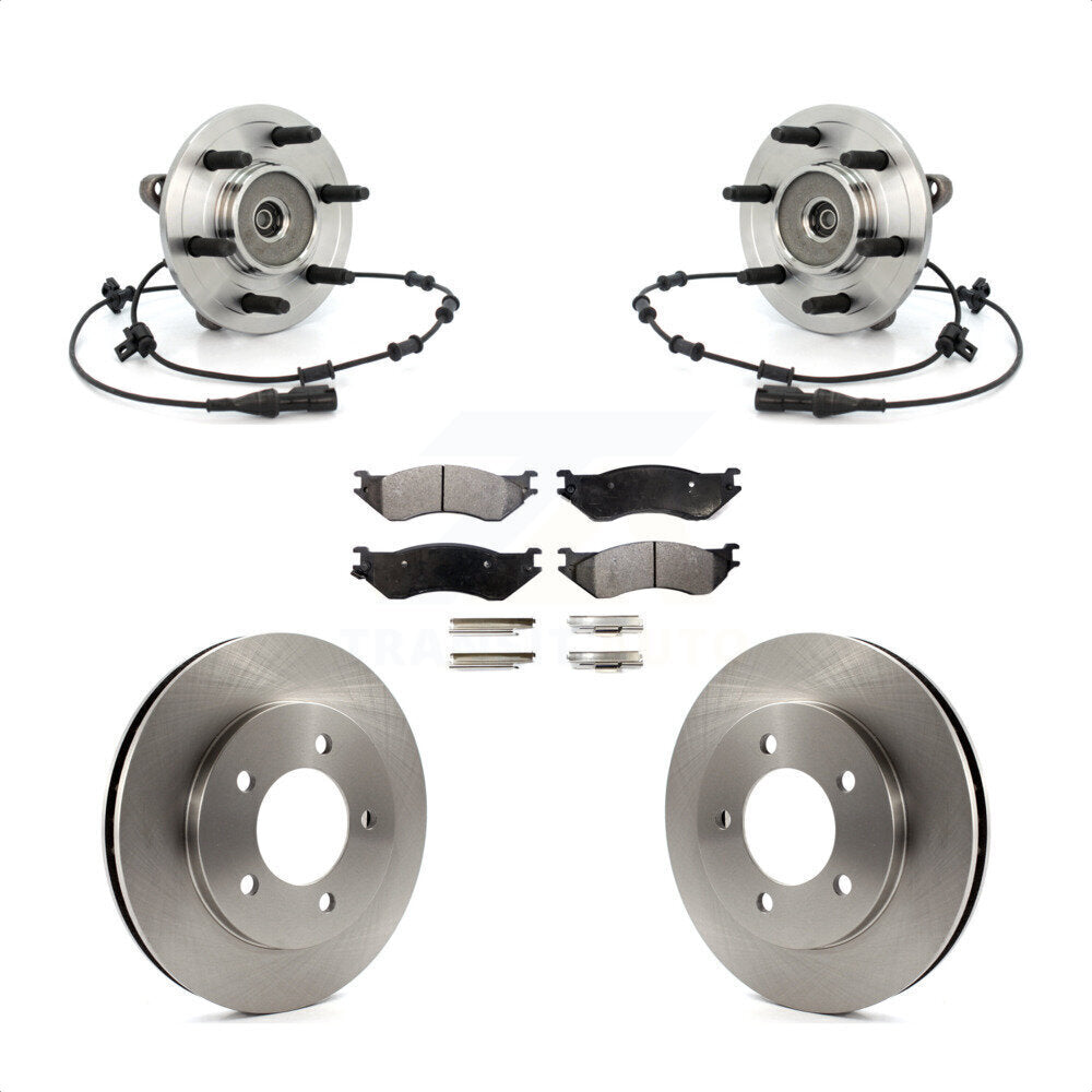 Hub Bearing Disc Brake Rotor Pad Front Kit For Ford Expedition Lincoln Navigator
