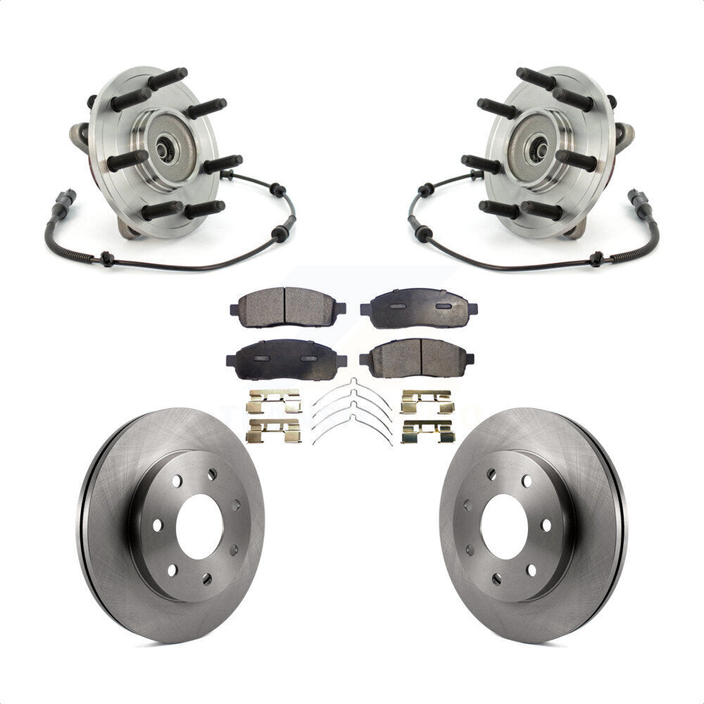 Hub Bearing Assembly Disc Brake Rotors And Pads Front Kit For Ford F-150 4WD