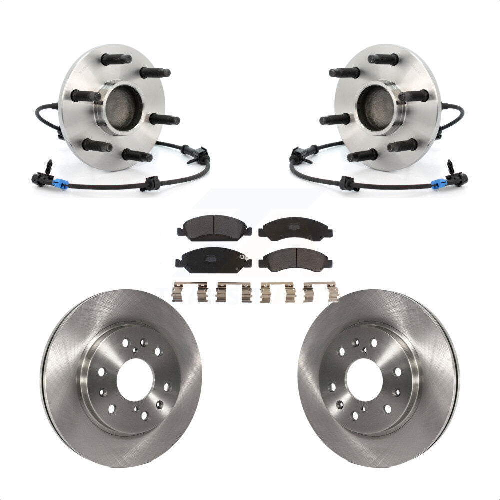 Hub Bearing Brake Rotor & Pads Front Kit For Chevrolet GMC Silverado 1500 Sierra