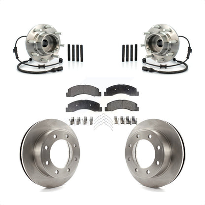 Hub Bearing Assembly Brake Rotor Pads Front Kit For 2001-2005 Ford Excursion 4WD