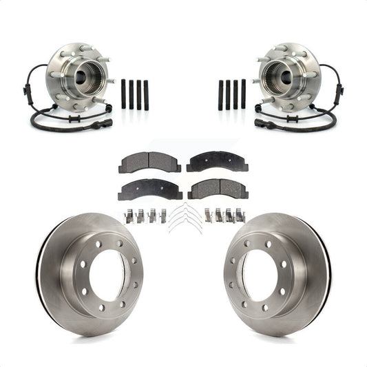 Hub Bearing Assembly Brake Rotor Pads Front Kit For 2001-2005 Ford Excursion 4WD
