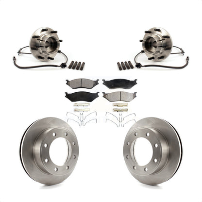 Hub Bearing Assembly Disc Brake Rotor & Pads Front Kit For Ford F-550 Super Duty