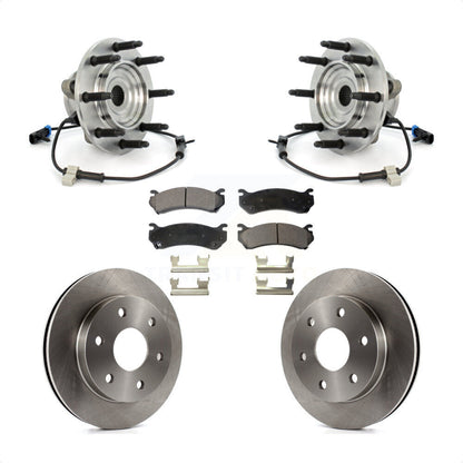 Hub Bearing Brake Rotor & Pads Front Kit For Chevrolet Silverado 1500 GMC Sierra