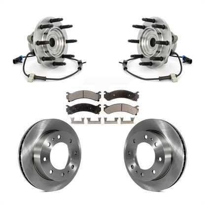 Hub Bearing Brake Rotor Pad Front Kit For GMC Chevrolet Sierra 2500 HD Silverado