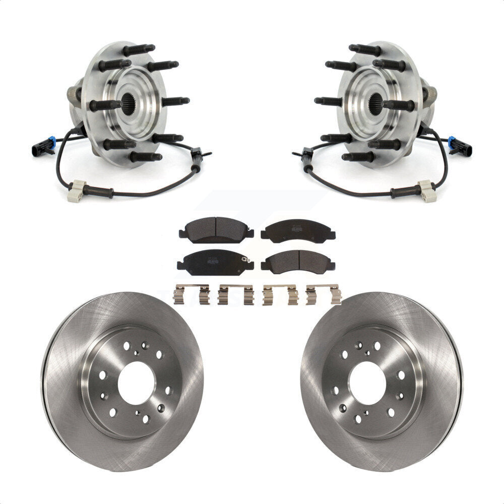 Hub Bearing Brake Rotor & Pads Front Kit For Chevrolet GMC Silverado 1500 Sierra