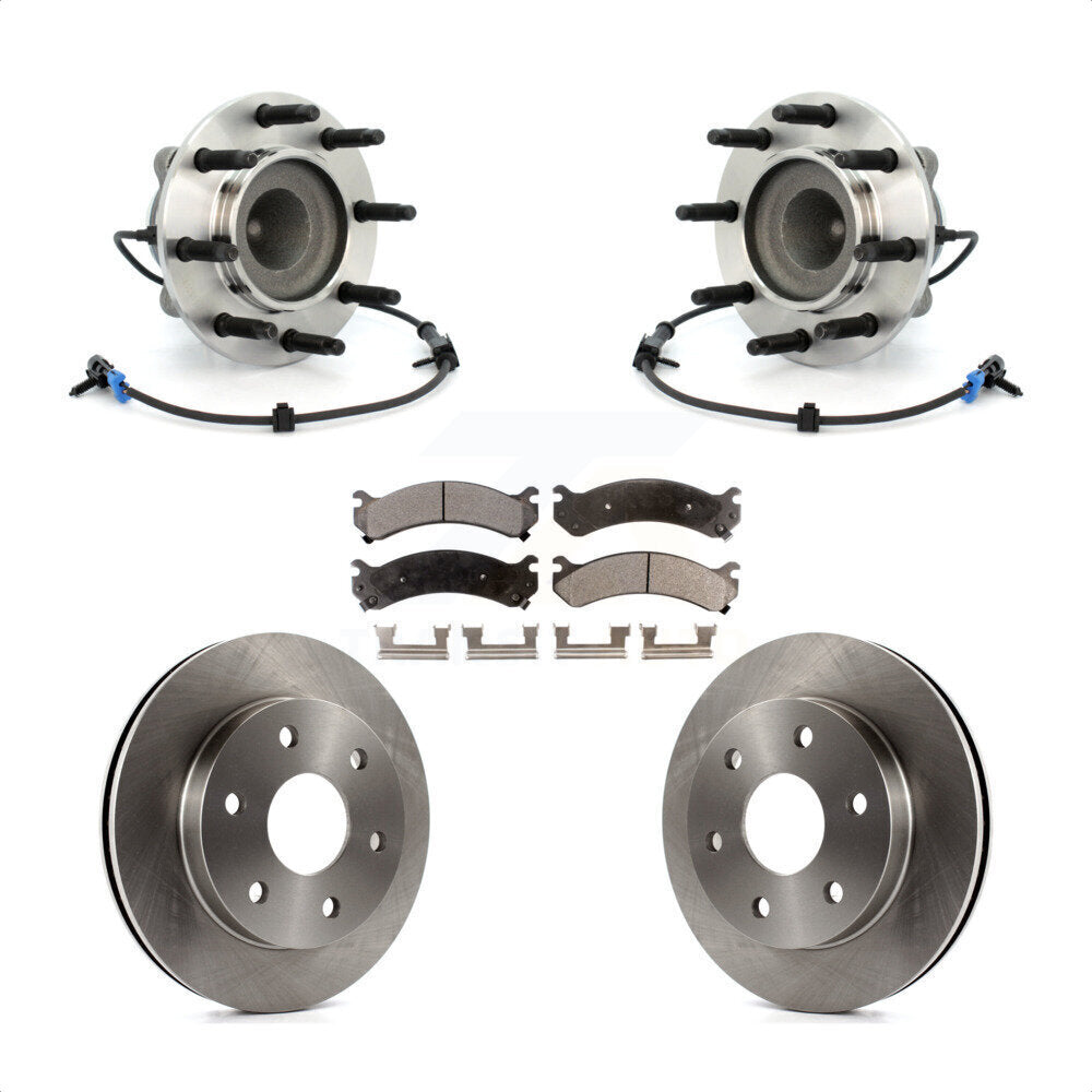 Hub Bearing Brake Rotor Pad Front Kit For 2006 Chevrolet Express 2500 GMC Savana