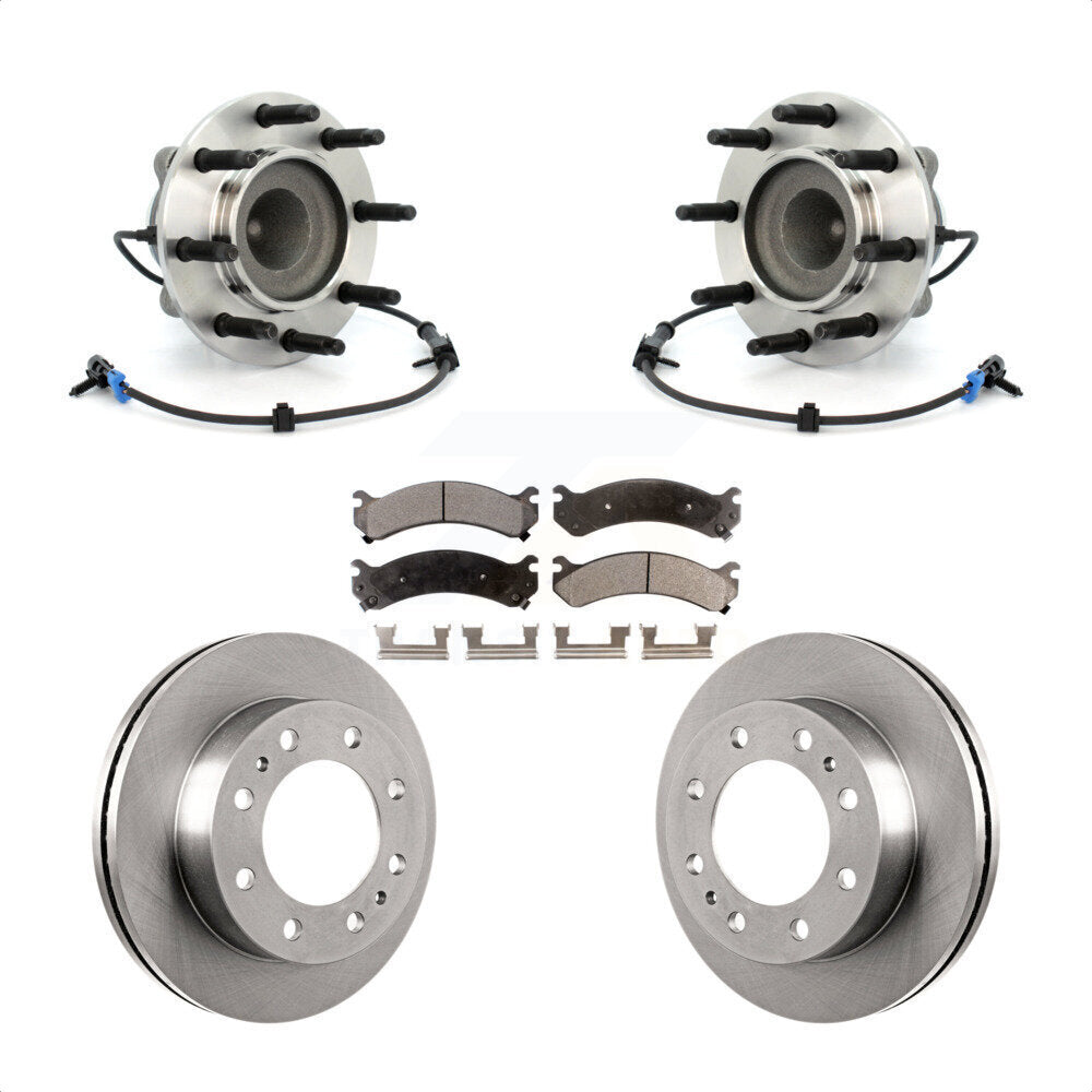 Hub Bearing Disc Brake Rotor Pad Front Kit For Chevrolet Express 4500 GMC Savana