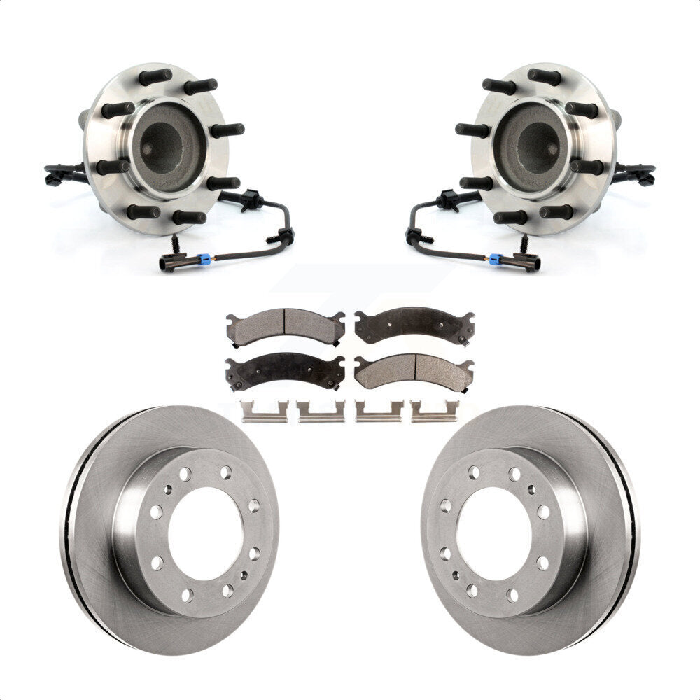 Hub Bearing Brake Rotor Pad Front Kit For Chevrolet Express 3500 GMC Savana 4500
