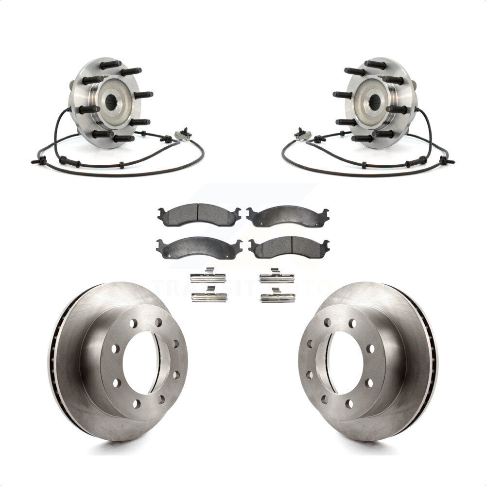 Hub Bearing Assembly Disc Brake Rotor And Pads Front Kit For Dodge Ram 2500 3500
