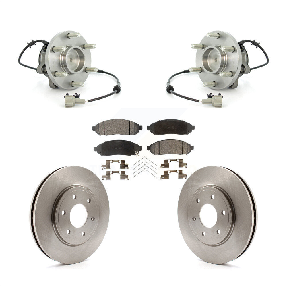 Hub Bearing Disc Brake Rotor & Pads Front Kit For Nissan Frontier Suzuki Equator