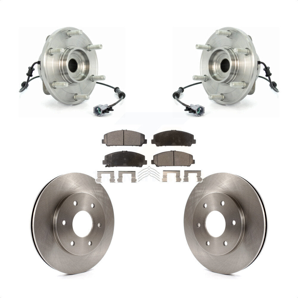 Hub Bearing Assembly Disc Brake Rotors And Pads Front Kit For INFINITI QX56
