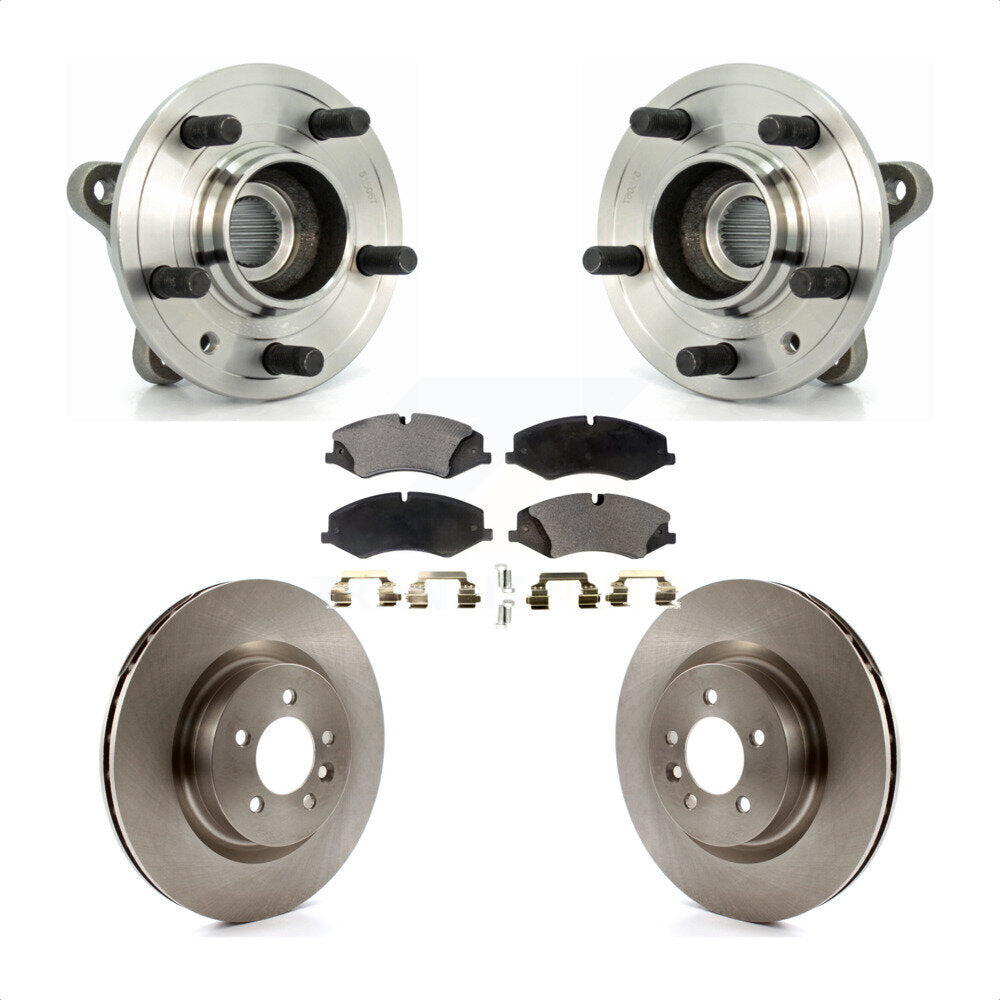 Hub Bearing Assembly Brake Rotor & Pads Front Kit For Land Rover Range Sport LR4