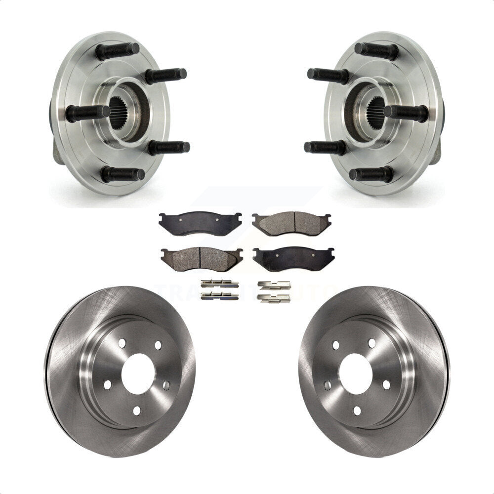 Hub Bearing Disc Brake Rotor Pads Front Kit For Dodge Ram 1500 With 5 Lug Wheels