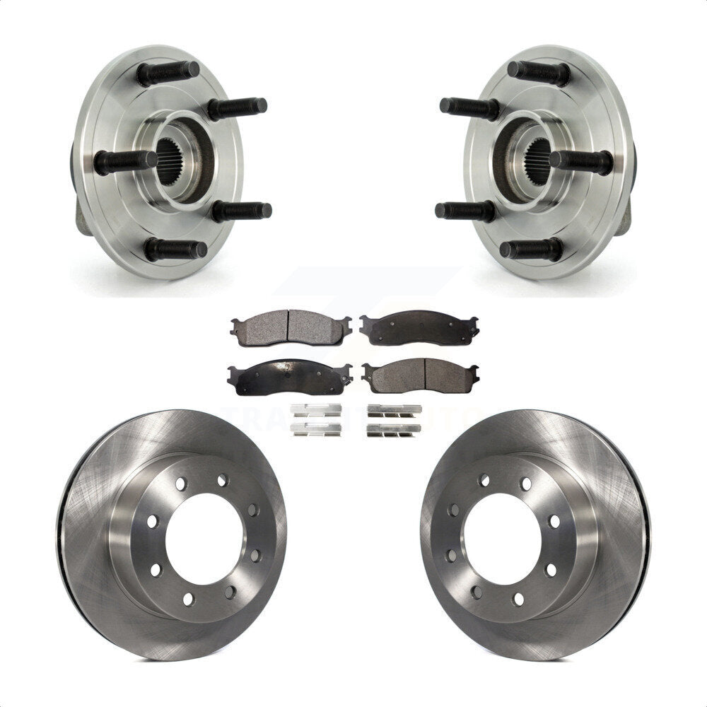 Hub Bearing Brake Rotor Pad Front Kit For 07-08 Dodge Ram 1500 With 5 Lug Wheels