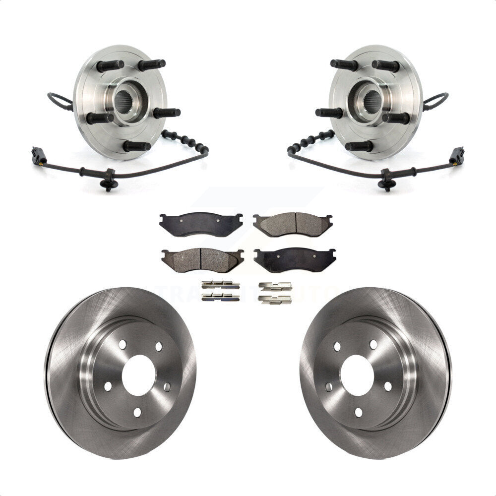 Hub Bearing Assembly Disc Brake Rotors And Pads Front Kit For Dodge Ram 1500