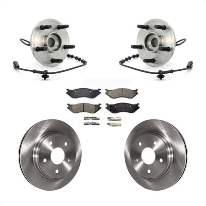 Hub Bearing Assembly Disc Brake Rotors And Pads Front Kit For Dodge Ram 1500