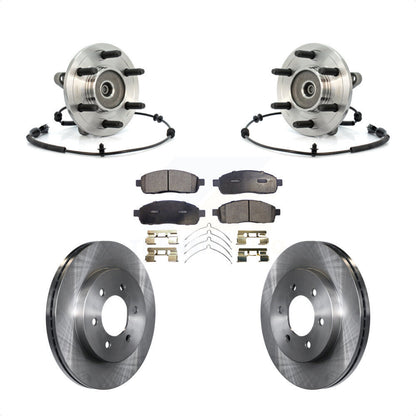 Hub Bearing Disc Brake Rotor & Pads Front Kit For Ford F-150 Lincoln Mark LT 4WD