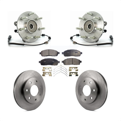 Hub Bearing Disc Brake Rotor & Pads Front Kit For Ford F-150 Lincoln Mark LT 4WD
