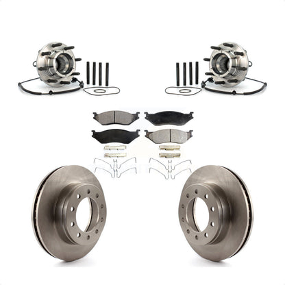 Hub Bearing Disc Brake Rotor Pads Front Kit For 2010 Ford F-550 Super Duty 4 X