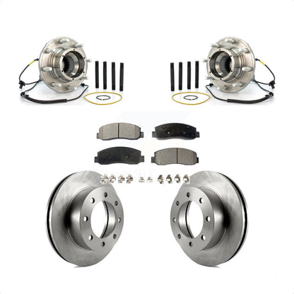 Hub Bearing Assembly Disc Brake Rotor & Pads Front Kit For Ford F-250 Super Duty