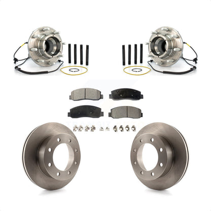 Hub Bearing Assembly Brake Rotor And Pad Front Kit For Ford F-350 Super Duty 4WD