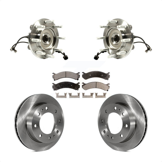 Hub Bearing Brake Rotor Pad Front Kit For GMC Chevrolet Sierra 2500 HD Silverado