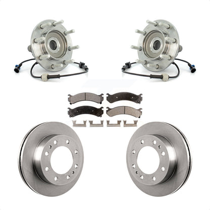 Hub Bearing Brake Rotor & Pads Front Kit For Chevrolet GMC Sierra 3500 Silverado