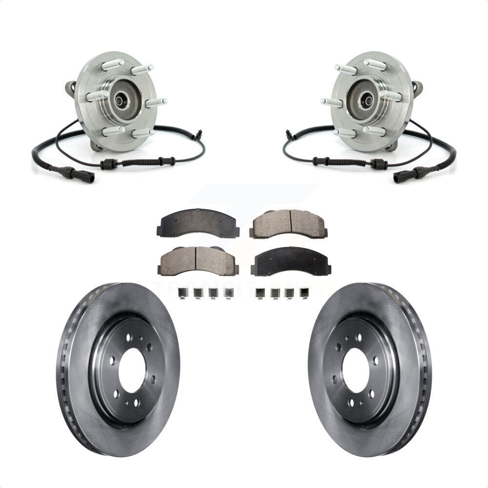 Hub Bearing Brake Rotor Pads Front Kit For Ford Expedition Lincoln Navigator 4WD