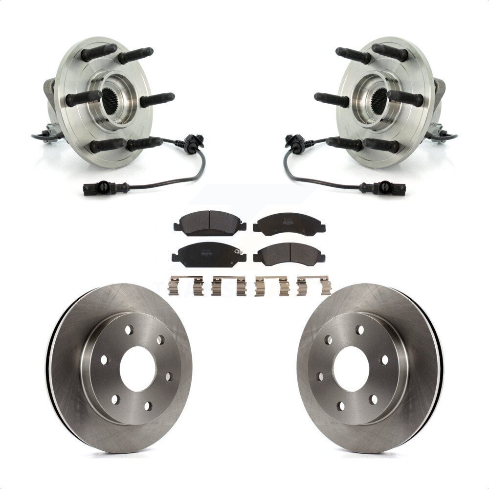Hub Bearing Assembly Disc Brake Rotors And Pads Front Kit For GMC Sierra 1500