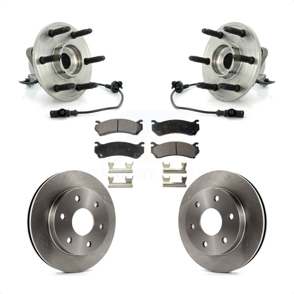 Hub Bearing Assembly Disc Brake Rotor Pad Front Kit For Chevrolet Silverado 1500