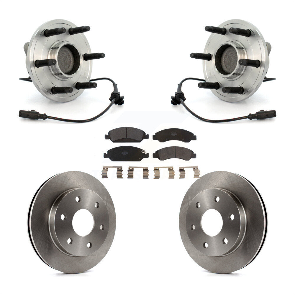 Hub Bearing Assembly Disc Brake Rotors And Pads Front Kit For GMC Sierra 1500