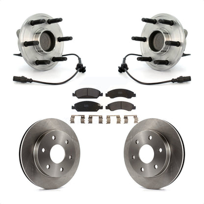 Hub Bearing Assembly Disc Brake Rotors And Pads Front Kit For GMC Sierra 1500