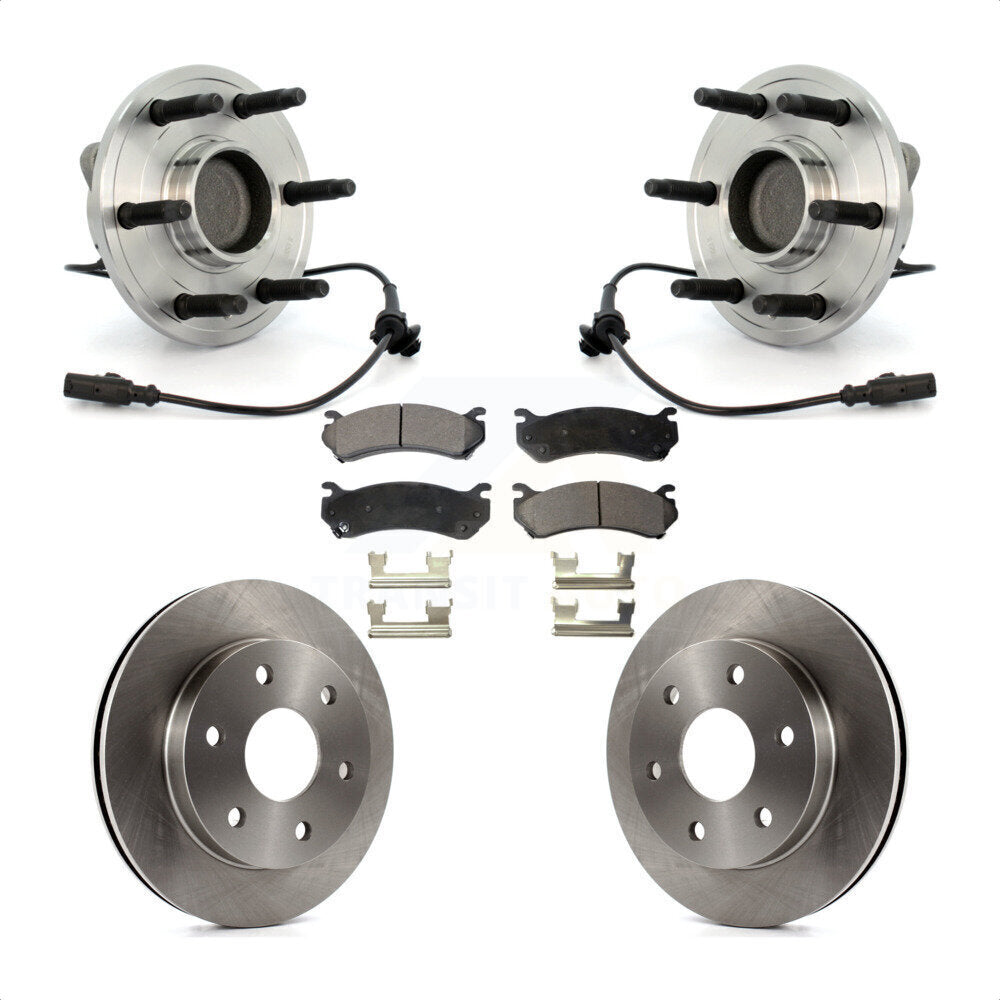 Hub Bearing Assembly Disc Brake Rotor Pad Front Kit For Chevrolet Silverado 1500