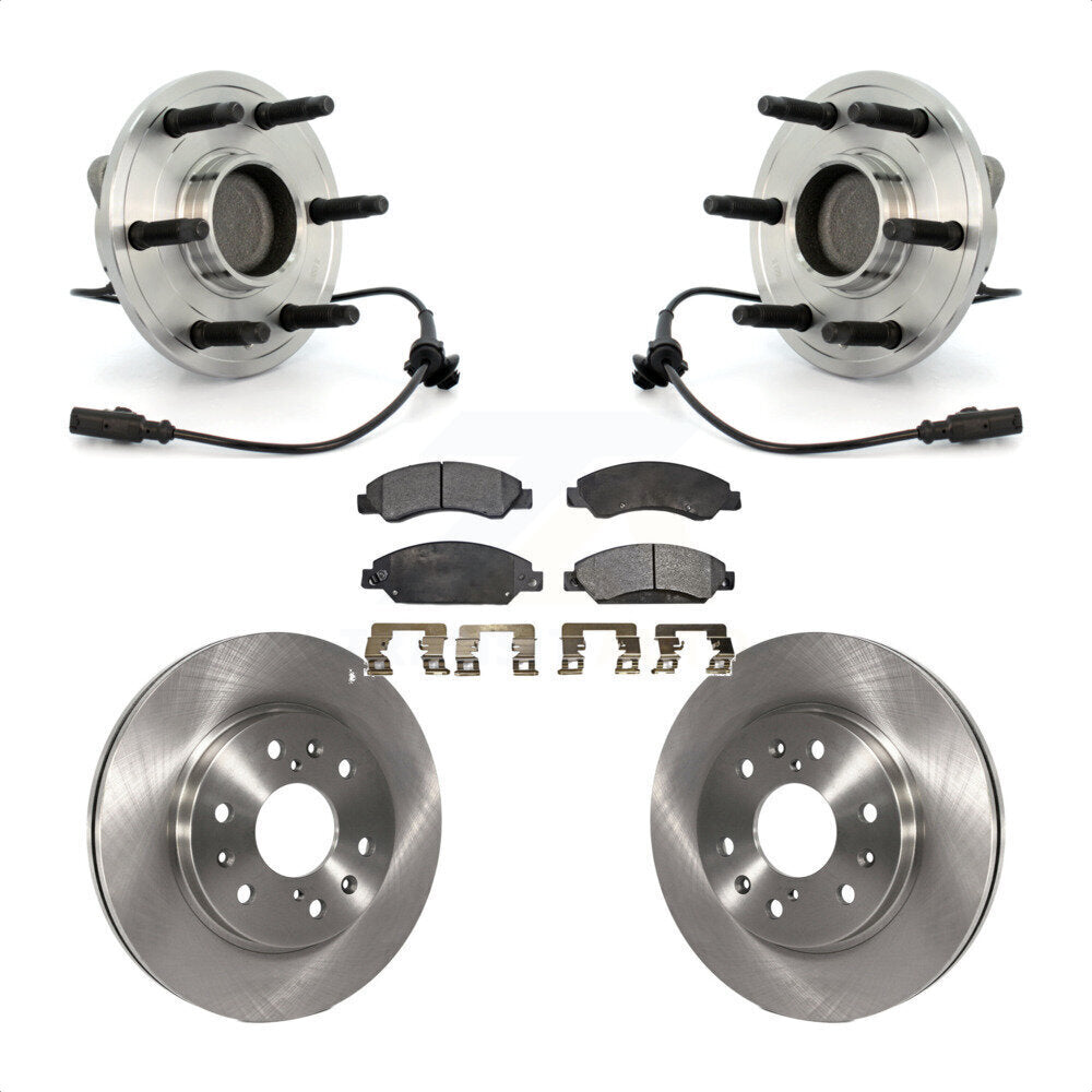 Hub Bearing Brake Rotor Pad Front Kit For Chevrolet Avalanche GMC Tahoe Cadillac